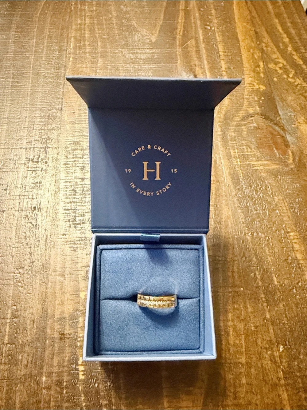 Helzberg 10K Vermeil Ring With Genuine Diamonds NIB
